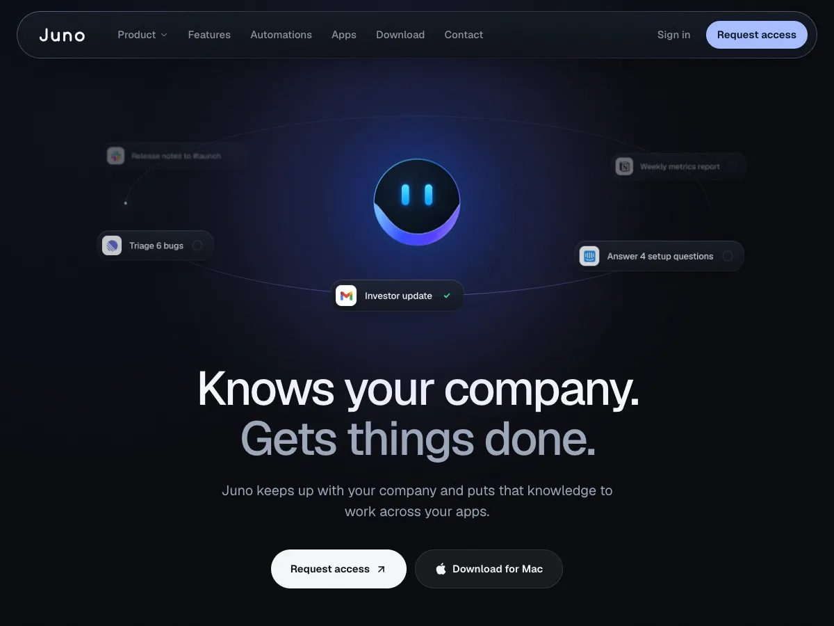 Juno product screens